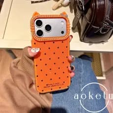 Onda Minimalista Espumante Pó Luxo Orelha De Gato Água Diamante 2 Em 1 Caso 17 Adequado Para iPhone 17 Pro Max Apple Air