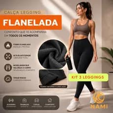 Kit Calça Legging Flanelada Peluciada  Feminina Térmica — Quentinha, Macia e Confortável para o Inverno