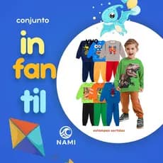 Conjunto de Moletom Infantil Menino Flanelado Inverno Quentinho Confortável