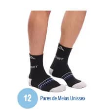 Kit 12 Pares de Meias Masculina Cano Longo Grosso Confortável