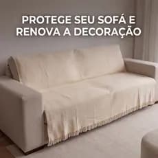 Manta Protetora para Sofá em Tecido Decorativo com Franjas Premium 240x180cm - Nobrega