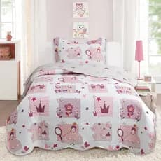 Cobre Leito Solteiro 2 peças Dupla Face - Colcha Quarto Para Menina ou Menino Matelado Ultrassónico