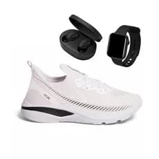 Kit Tênis Calce Facil Esportivo Academia + Fone + Relógio
