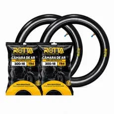 Kit com 2 Camara De Ar Pneu Traseiro Moto Cg Titan 3.0-18 Rotta