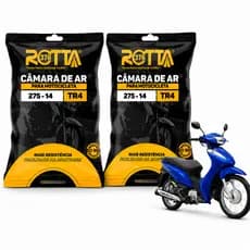 Kit com 2 Camara De Ar Para Pneu De Moto Honda Biz Traseiro 2.75-14 Rotta