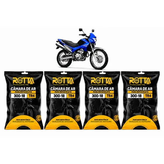 Kit com 4 Camara De Ar Traseira Moto Falcon Bross Pneu 3.50/4.10-17