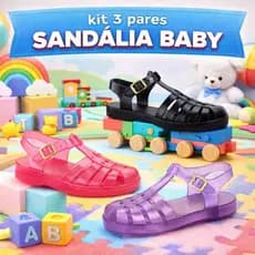 Kit 3 Pares Sandália Baby Calce Fácil Confortável - Ref 04