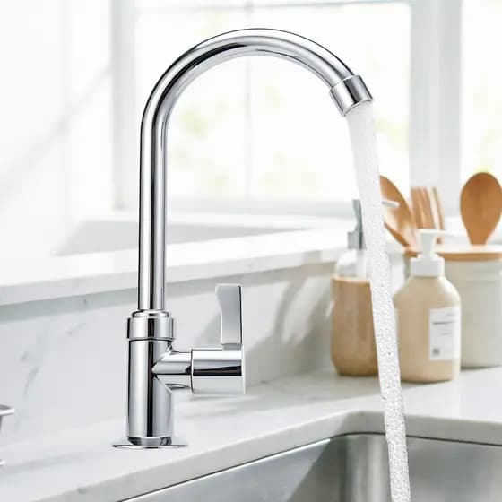 Torneira de luxo leve para água fria única | Design minimalista | Torneira para banheiro