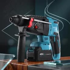 Martelete Perfurador Rompedor Série 26 Nível Industrial | Com Fio Bivolt 127/220V e Sem Fio 48V com 2 Baterias
