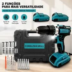Parafusadeira Furadeira Sem Fio | 48V Duas Baterias | Versão com Maleta Portátil