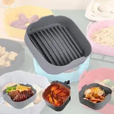 Forma De Silicone Para Air Fryer Forno Microondas Fritadeira Assadeira