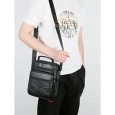 Bolsa Tiracolo Masculino de Couro Ombro Grande Capacidade Alto Qualidade