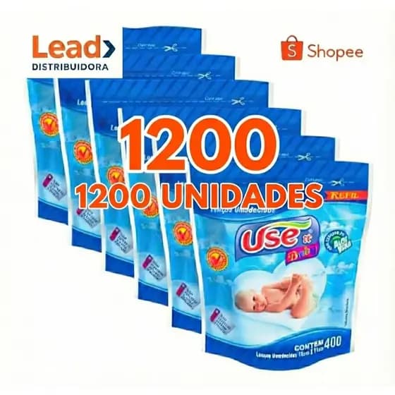 Kit 1200 Lenços Umedecidos Use It - Com Aloe Vera Sem Álcool Etílico Sem Parabenos - Envio Imediato
