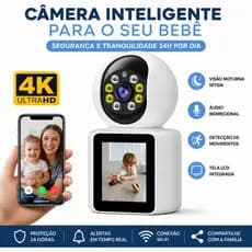 Monitor Câmera WiFi Chamada Vídeo Para Bebê Idoso Criança Visão Noturna Controle Remoto P06