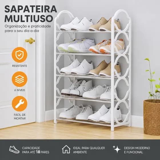 Sapateira 4/5/6 Andares Multiuso Desmontável Organizadora Multiuso Sapatos