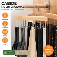 Cabide de Madeira Multi-uso Para Cintos Gravatas Cachecóis Sutiãs Colares Organizador Com 8 Ganchos