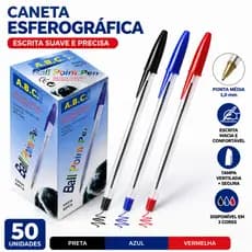 10/20/30/40/50 Pcs Caneta Esferográfica Ponta Média Azul Preta Vermelha Escolar Escritório