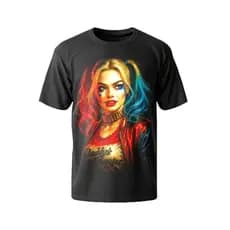 Camiseta Arlequina Harley Quinn Unissex 100% Algodão Estampa Premium Geek