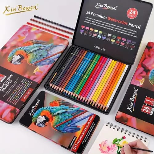 Kit 12/24/36 Cores Conjunto Profissional de Lápis Coloridos Lápis de Cor p/Desenho Material Escolar