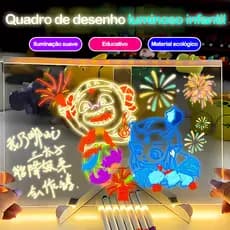 Prancheta de desenho infantil apagável, brinquedos artesanais luminosos, quadro negro, conjunto educacional infantil, br