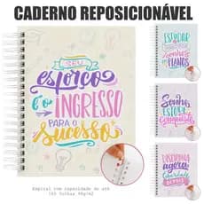 Caderno Reposicionável Inteligente Smart 80 folhas  Tamanhos A5 | Colegial | A4 Tira e coloca Folhas