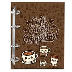 Fichário Personalizado Caderno Argolado Reposicionável Colegial 80 folhas Miolo 90g (paut/quad/pont)