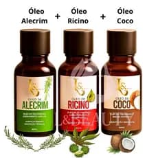 Kit Cuidados Capilar Com Misturinha Óleo de Coco + Ricino + Alecrim 60ml L&Beauty