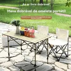 Outdoor camping mesa e cadeiras Terno para exterior Mesas e cadeiras portáteis acampamento Esboço de arte