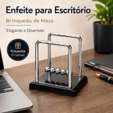 Pêndulo De Newton Enfeite De Mesa Pêndulo De Newton Decorativo Brinquedo De Mesa Enfeite Para Escritório 9x9cm