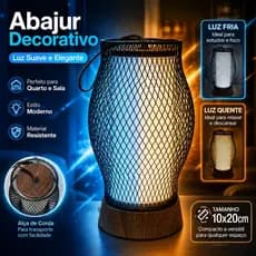 Luminária de Mesa LED Abajur Decorativo Luz Noturna Decorativa Abajur para Quarto Luminária para Cabeceira 10x20cm