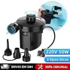 Bomba Elétrica Pneumática Para Secar E Encher Colchão Boias Piscinas Infláveis Portátil Esvaziar E Inflar,3 tipos bicos