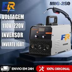 Máquina de Solda Inversor MIG-250 Sem Gás 3 em 1 MIG, MMA e TIG