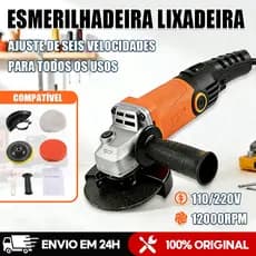 Politriz Esmerilhadeira Lixadeira 3 em 1 Multifuncional 125mm Profissional 1150W 6 Velocidades