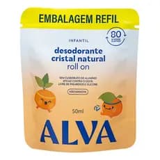 Refil Ecológico Desodorante Roll On Infantil Laranja Doce 50ml Alva