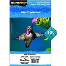 Papel Glossy 120g A4 Fotográfico Branco Masterprint 100 folhas