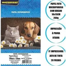 Papel Fotográfico Microporo C/ Brilho 260g 10x15cm 20 Folhas masterprint