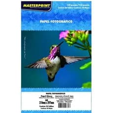 Papel Glossy 120g A4 Fotográfico Branco Masterprint 20 folhas