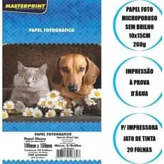 Papel Fotográfico Microporo S/ Brilho 260g 10x15cm 20 Folhas masterprint