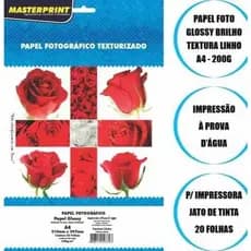 20 Folhas Papel Fotográfico Glossy Textura Linho 200g A4 masterprint