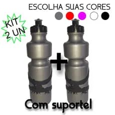 2x Garrafa Squeeze Caramanhola Bike 750ml com Suporte Spec Ciclismo Material Resistente