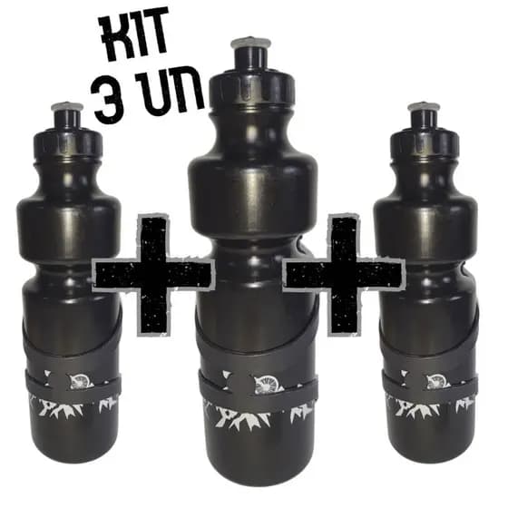 Kit 3 Garrafas de Água para Bicicleta com Suporte 750ml Spec Caramanhola Squeeze Bike