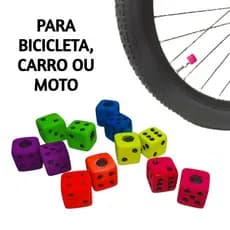 Par Tampa Tampinha de Pneu / Válvula / Bico Bike Dado Colorido Enfeite Bike