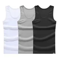 Kit 3 Regata Masculina Americano Canelada Algodão Premium