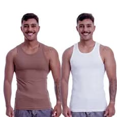 Kit 2 Regata Americana Masculina Canelada Alta Qualidade Og