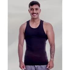 Regata Masculina Modelo Americano Canelada Algodão Premium