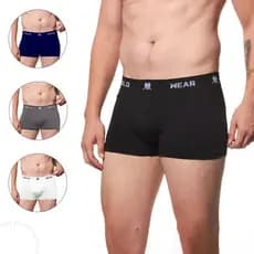 Kit Cuecas Boxer Masculinas Sem Costura Polo Wear Microfibra Lisa
