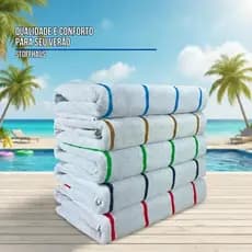 Toalha de Piscina Verão Banhão Algodão Hotel Praia Pousada Premium Deluxe