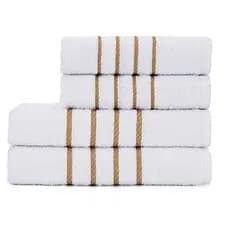 Jogo de Toalha 4 Peças Dourado - 2 Banho + 2 Rosto 100% Algodão 70x130