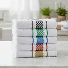 Kit 5 Panos de Prato Jacquard 45x70 Atoalhado Toalha Copa Premium Gourmet Luxo
