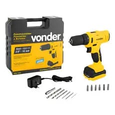 Furadeira Parafusadeira Impacto Bateria 12v Pfv 120i Vonder Amarelo 60